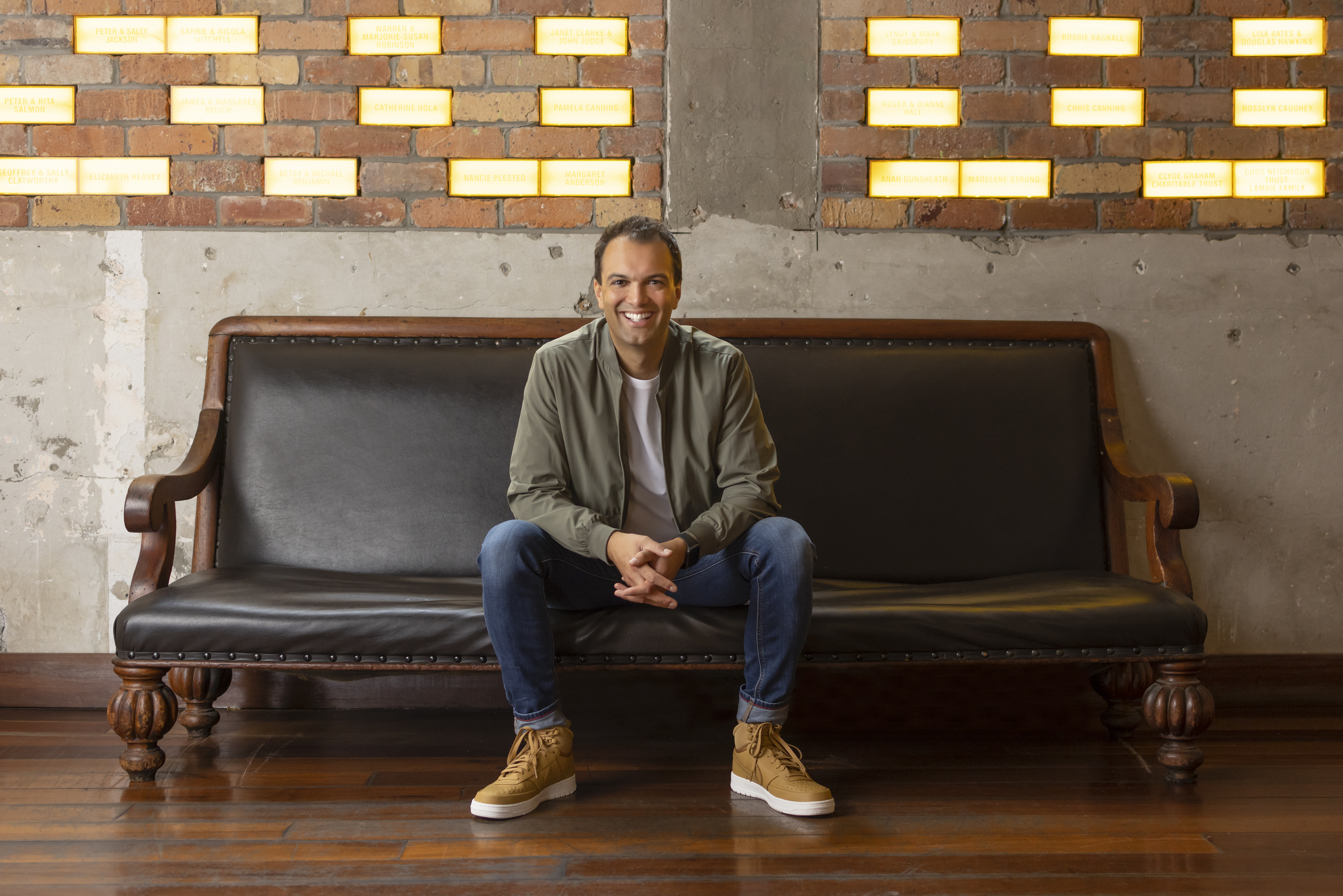 A man sitting on a chair in the middle of it