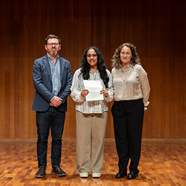 Munira Tabassum Ahmed with Dr Craig Billingham and Elena Taylor